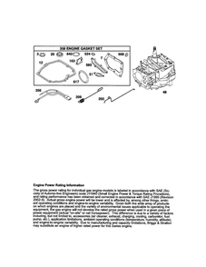 Short Block Diagram and Parts List for 122T02-3824-EA  Briggs and Stratton Engine